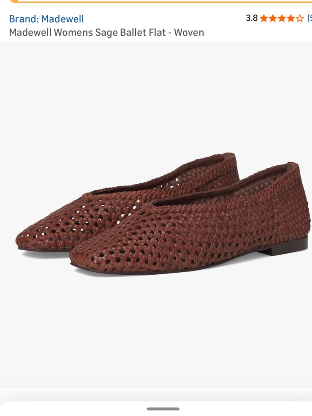 Madewell women’s sage ballet flat woven - cherry size 5.5